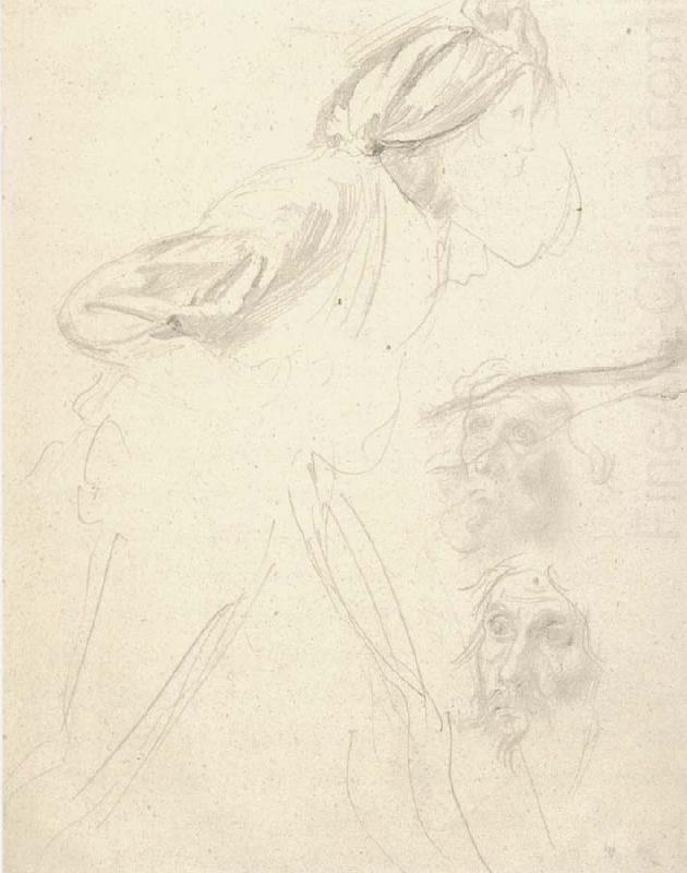 Studies for the Daughter of Jephthah, Edgar Degas